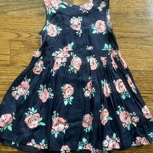 Carter's Navy Dress with Pink and Green Floral Pattern